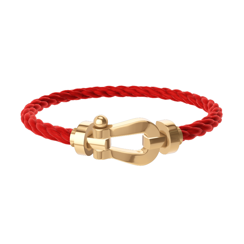Bracelet Câble Marine — Rouge & Doré
