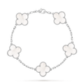 Bracelet Trèfle 5 Motifs — Nacre Crème