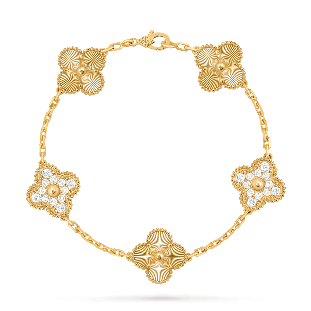 Bracelet Trèfle 5 Motifs — Doré