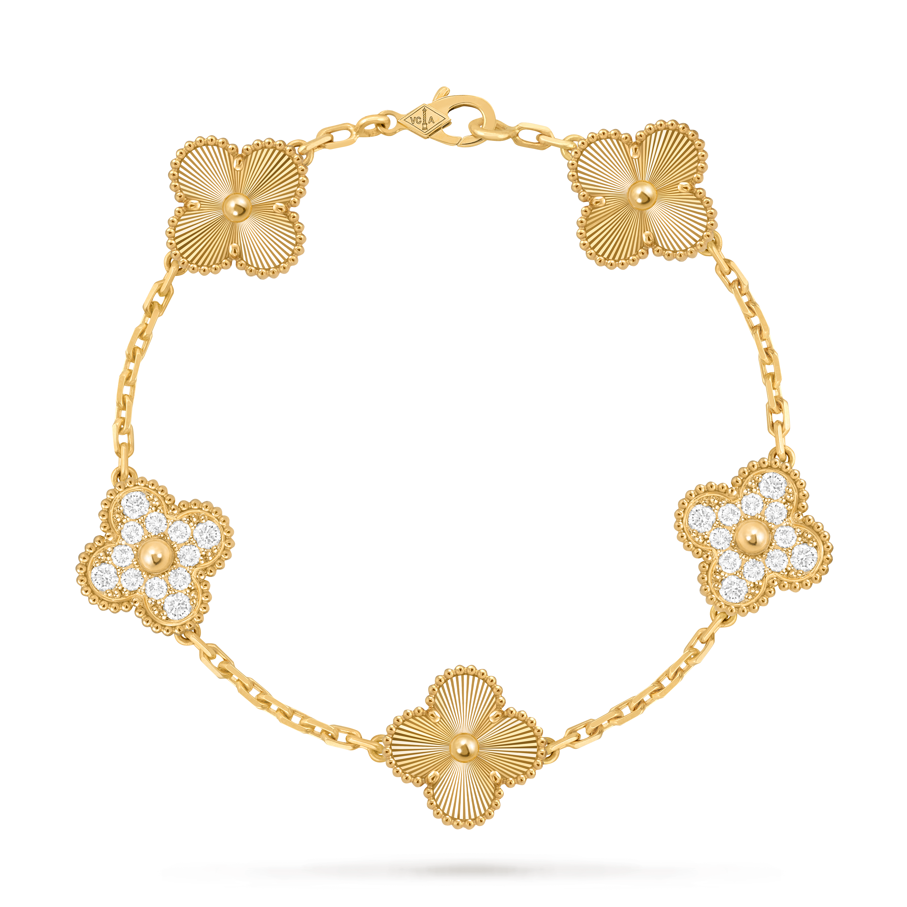 Bracelet Trèfle 5 Motifs — Doré