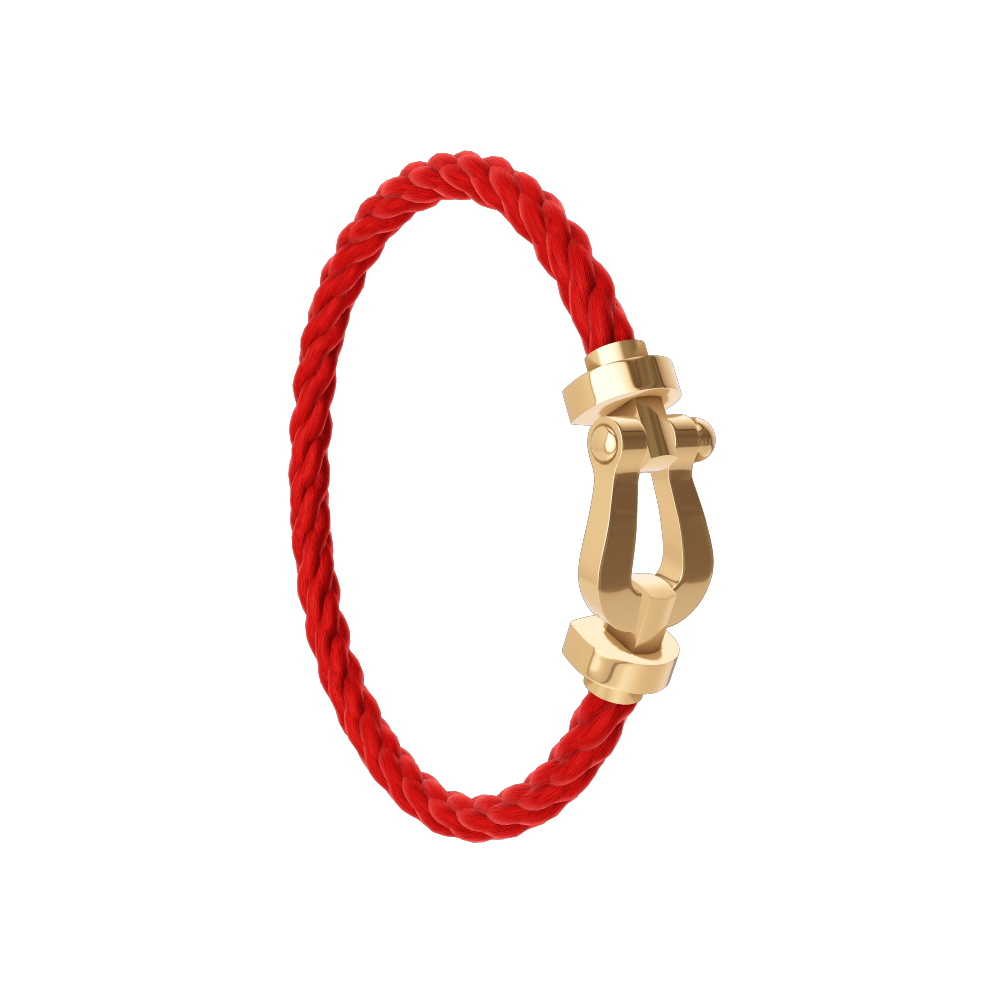 Bracelet Câble Marine — Rouge & Doré