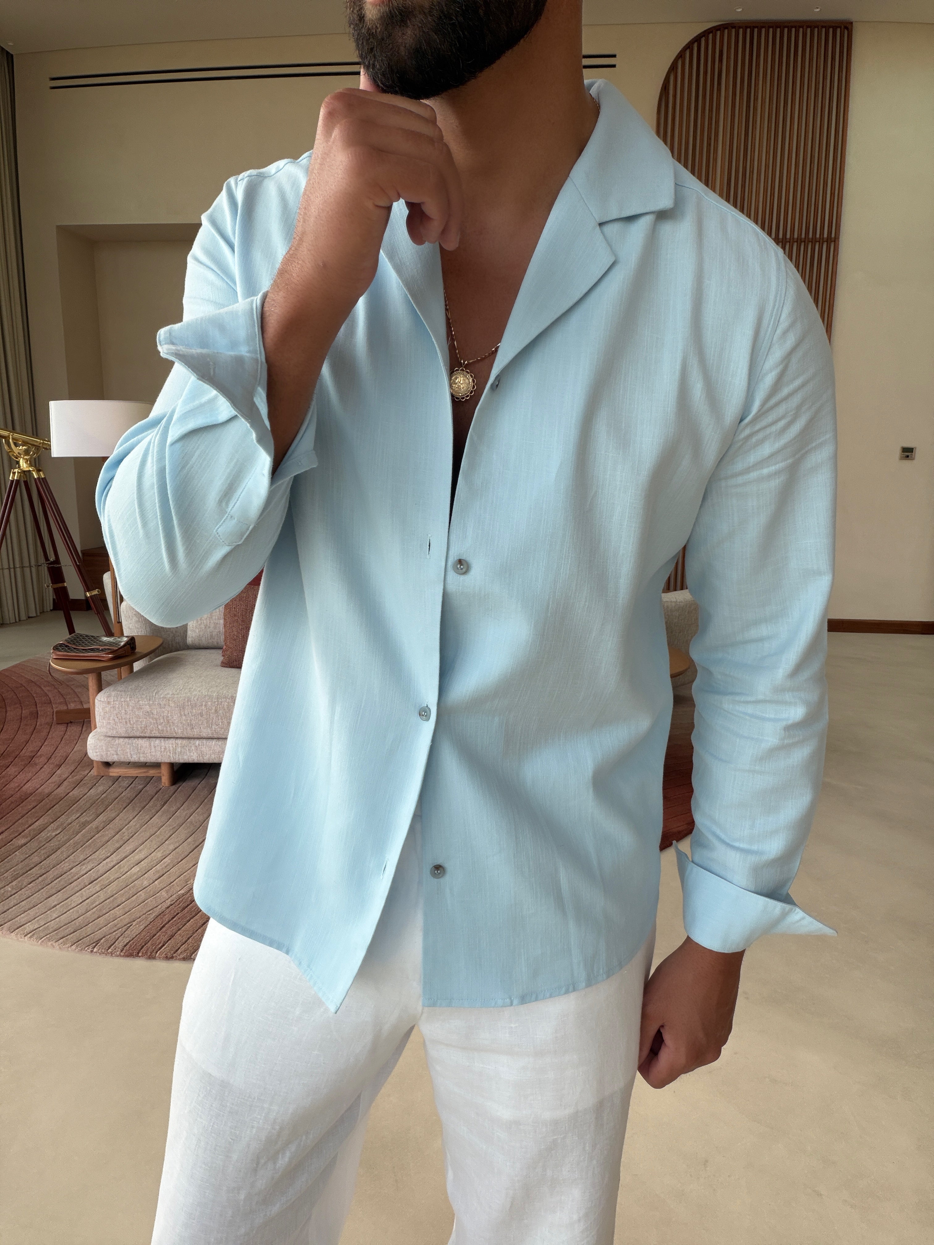 Chemise RIVÉ Lin Classique — Bleu Doux