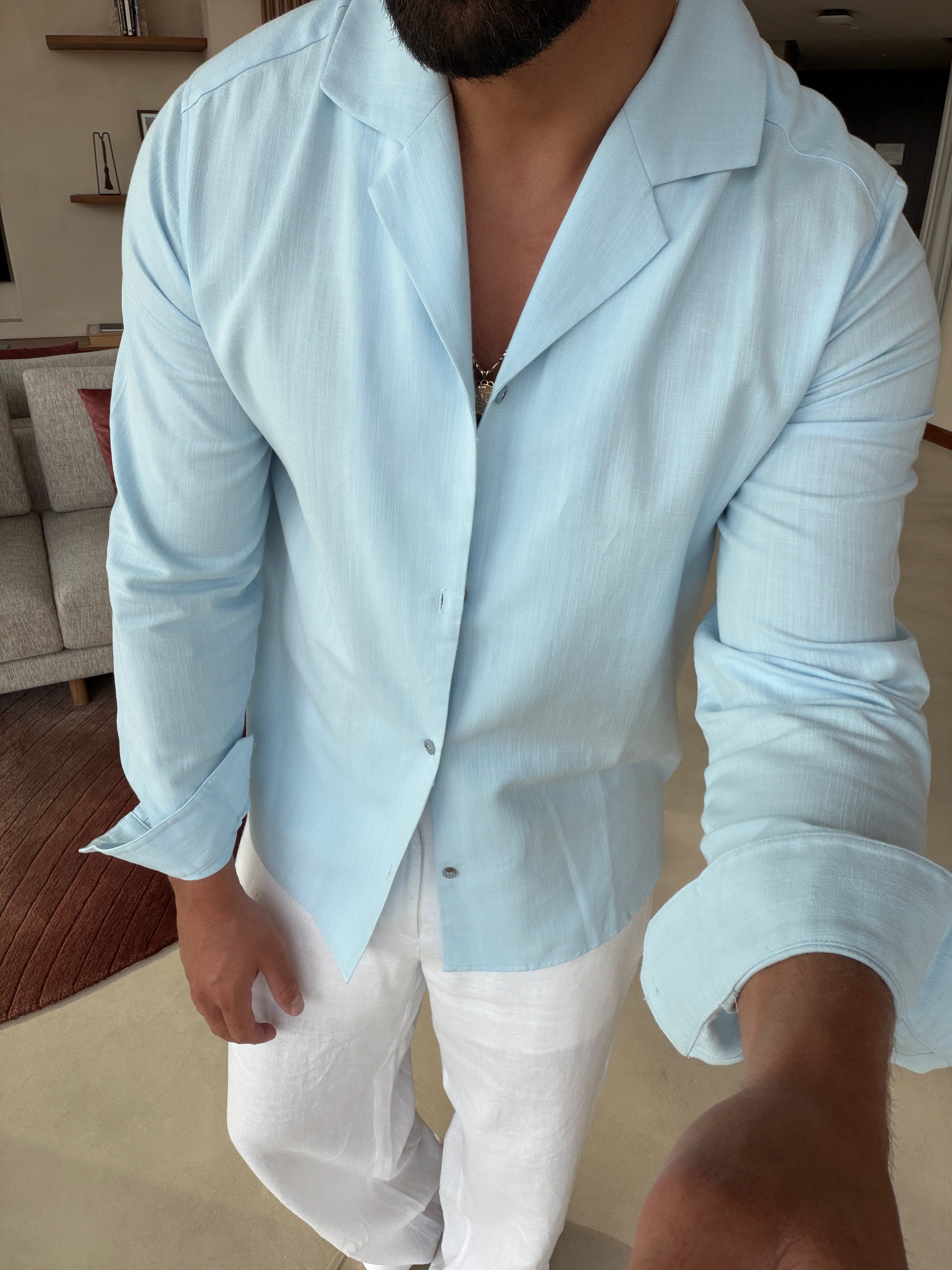 Chemise RIVÉ Lin Classique — Bleu Doux
