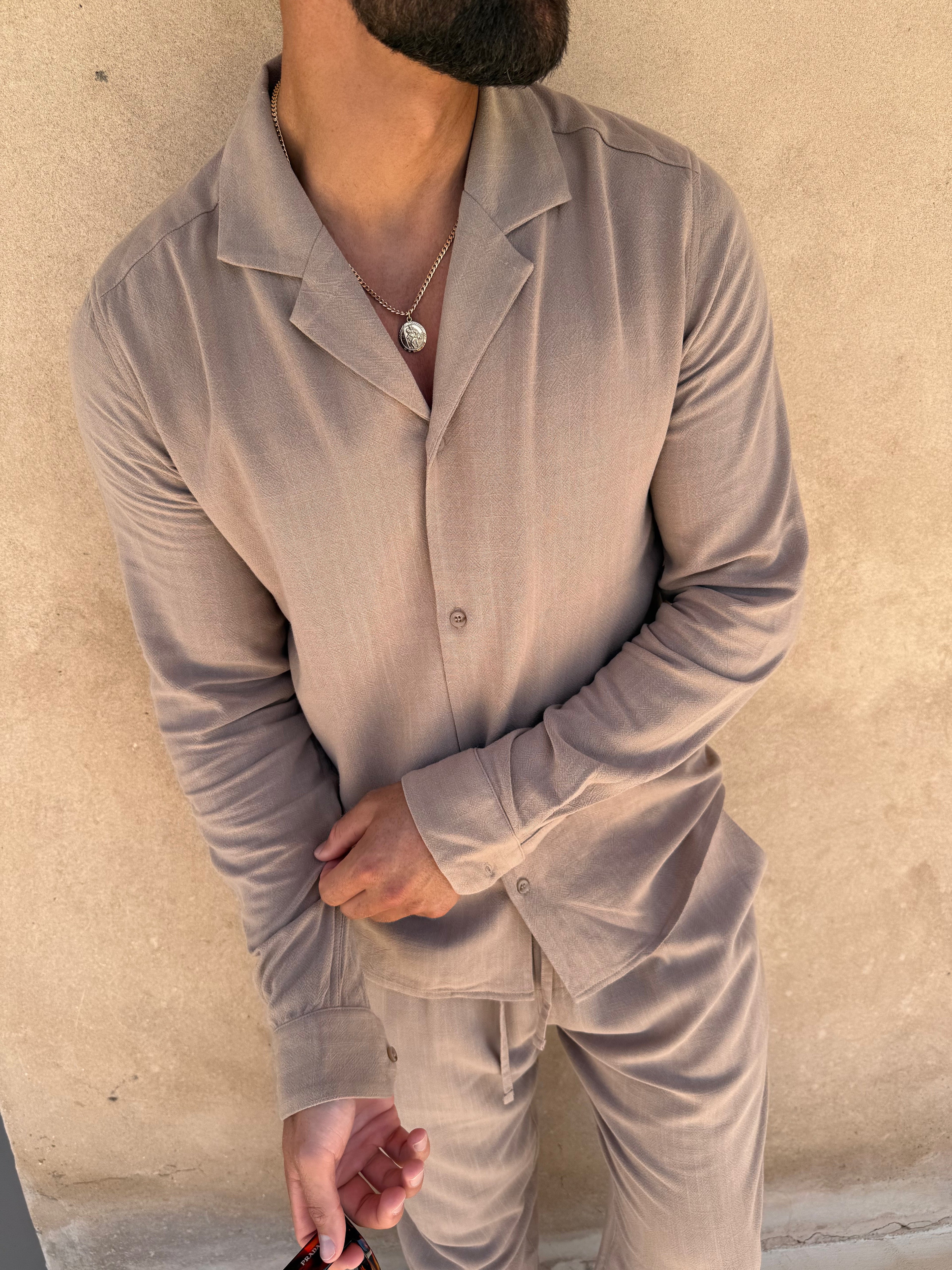 Chemise Lin — Taupe