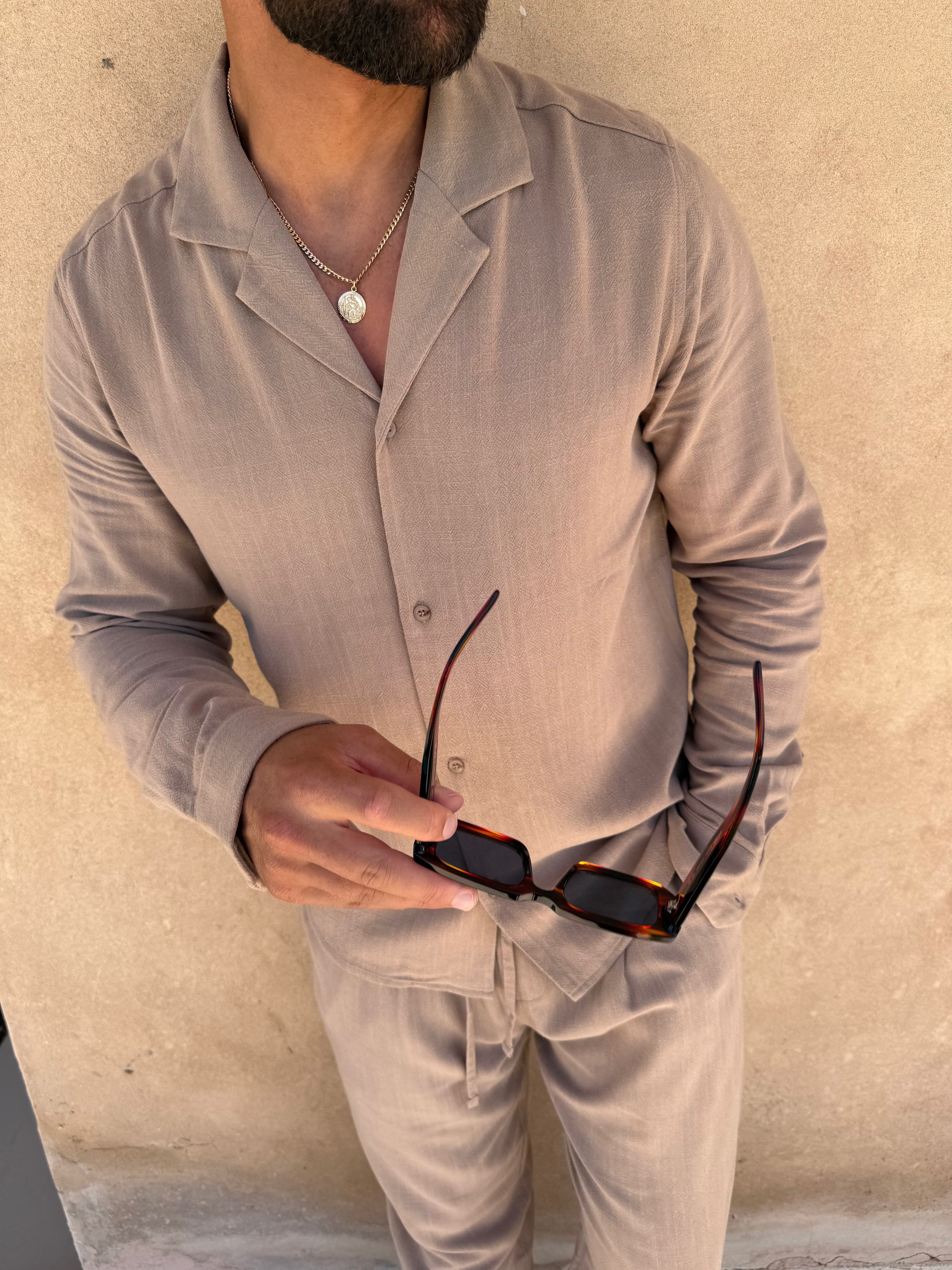 Chemise Lin — Taupe