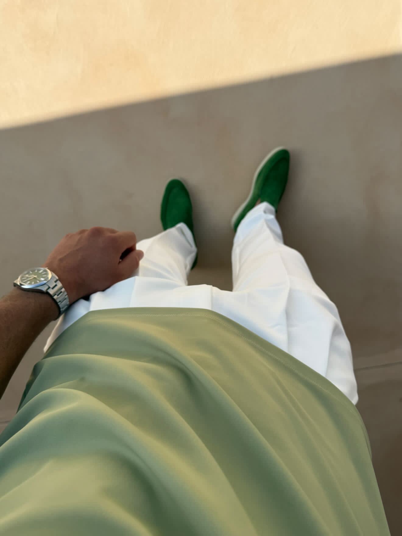 Pantalon Oxford Plissé — Blanc
