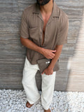 Chemise SERANO Soie — Brun Fumé