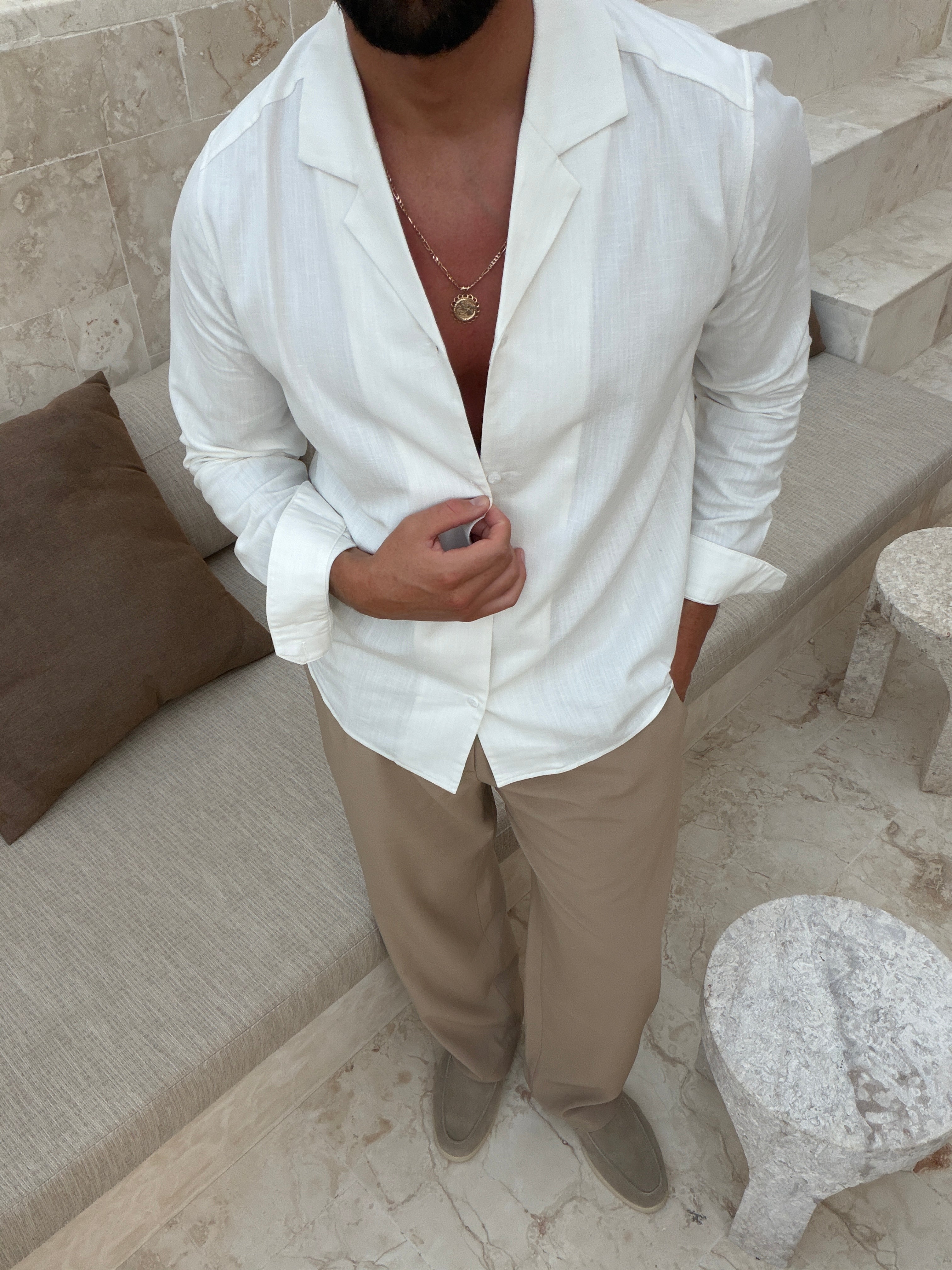 Chemise RIVÉ Lin Classique — Blanc