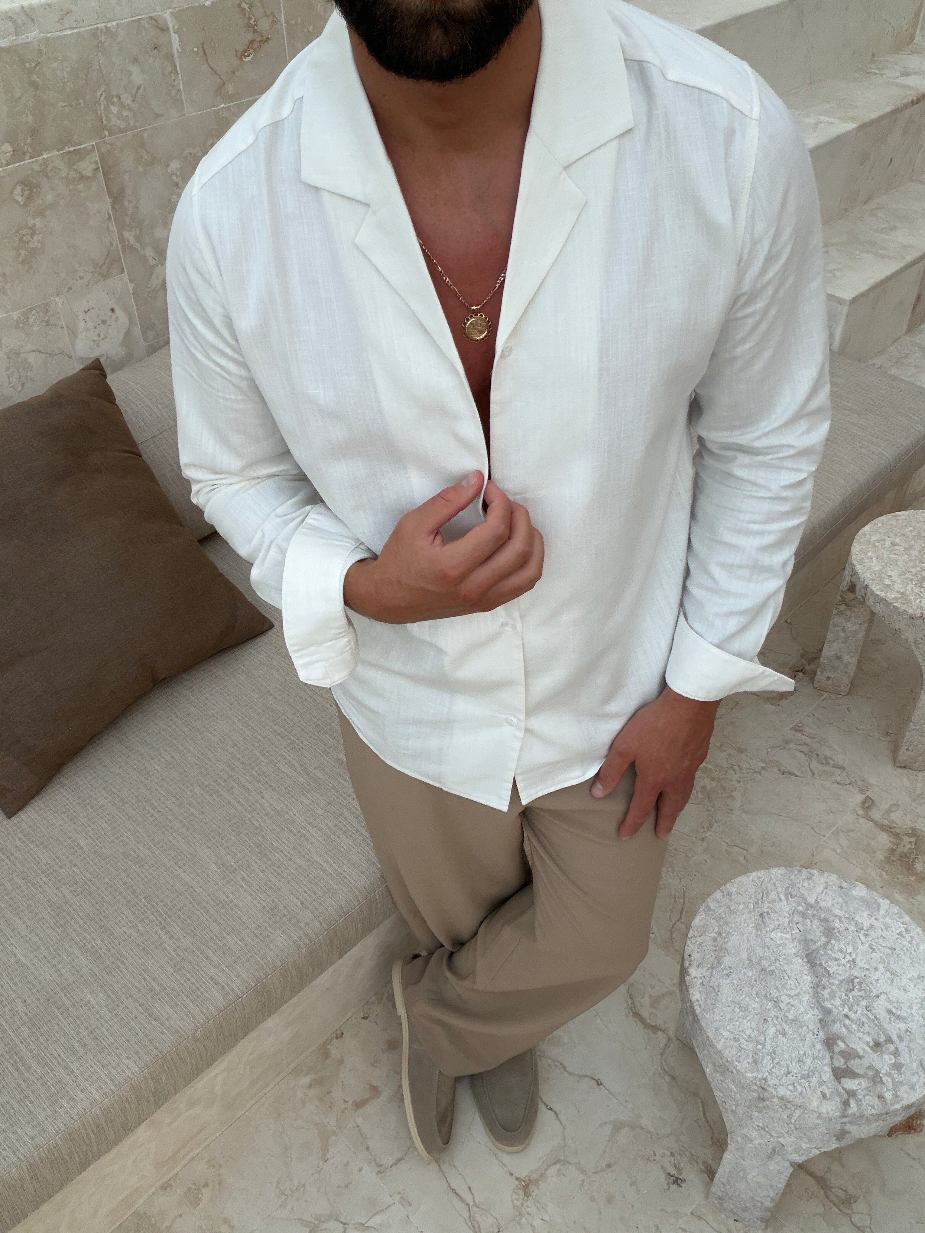 Chemise RIVÉ Lin Classique — Blanc
