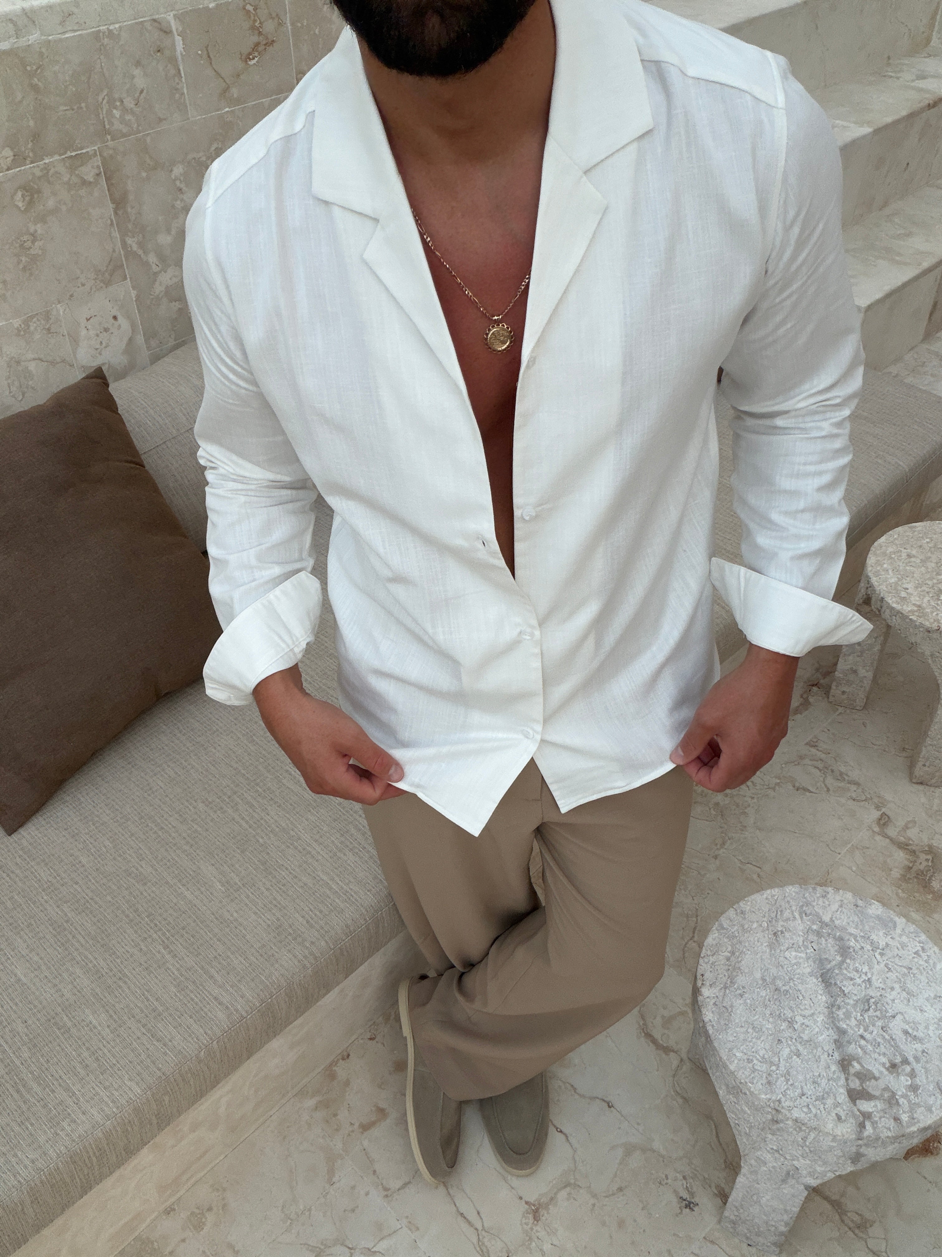 Chemise RIVÉ Lin Classique — Blanc