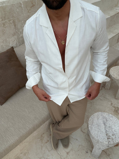 Chemise RIVÉ Lin Classique — Blanc
