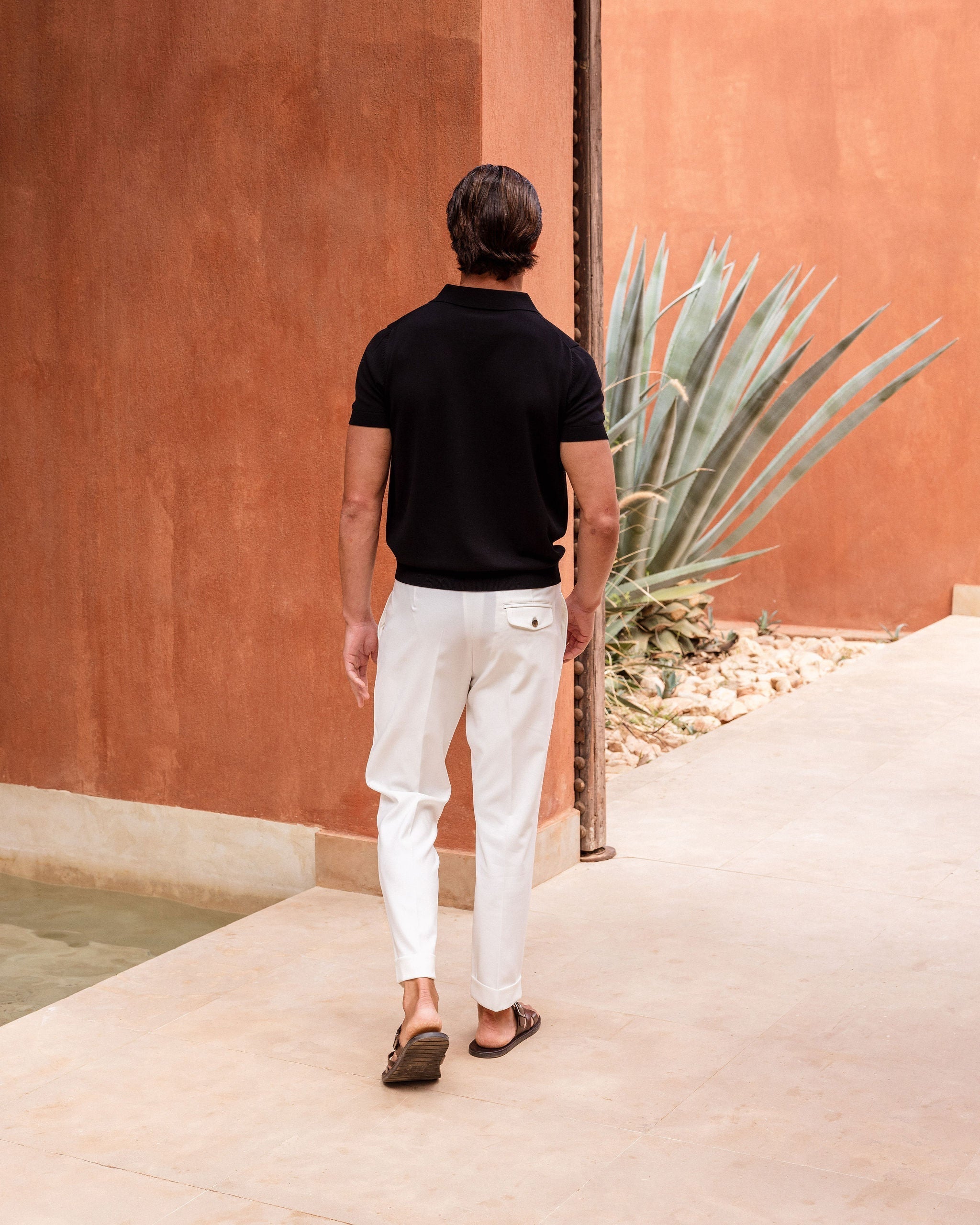 Pantalon Oxford Plissé — Blanc