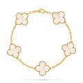 Bracelet Trèfle 5 Motifs — Nacre Blanche