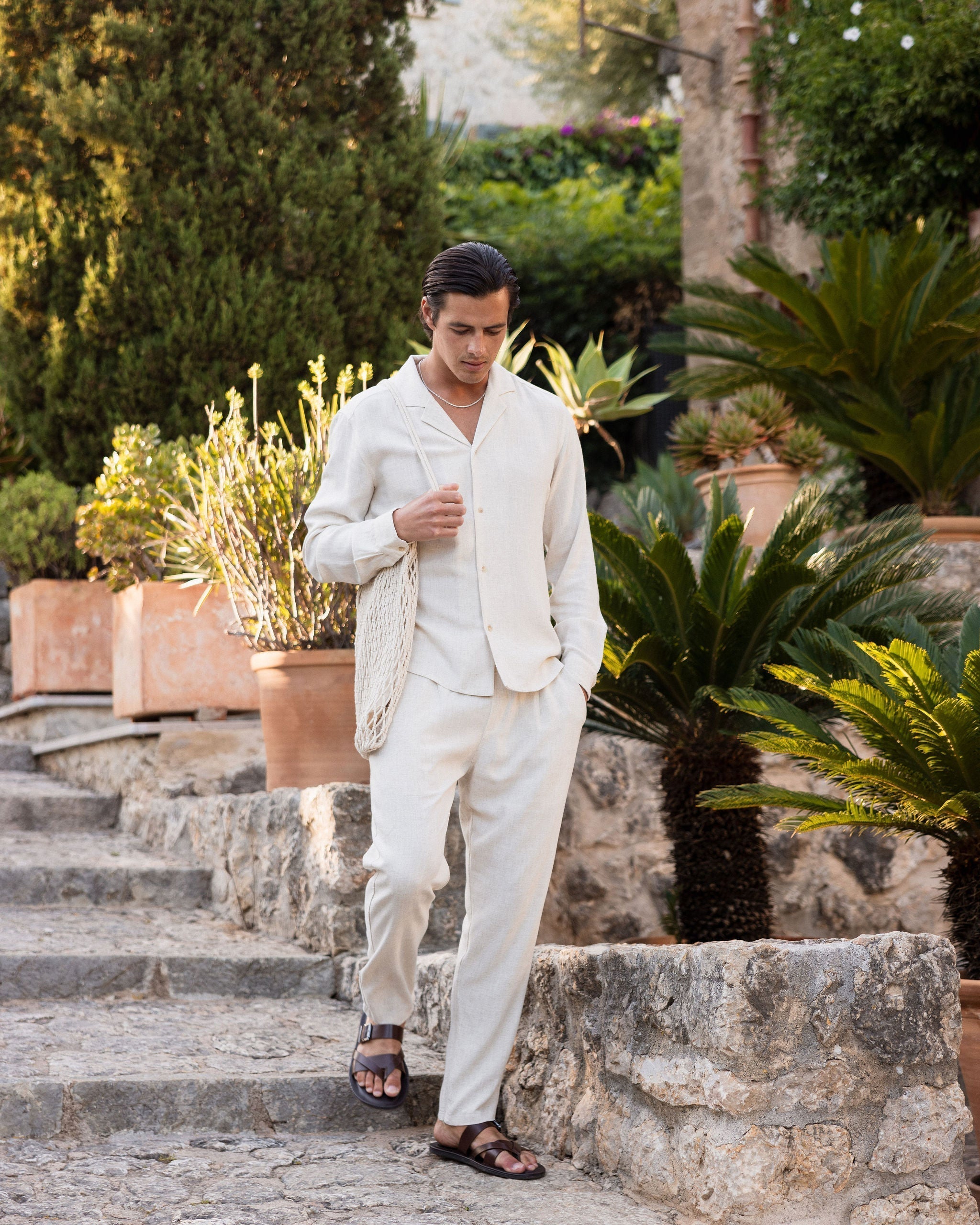 Chemise Lin Col Cubain — Avoine