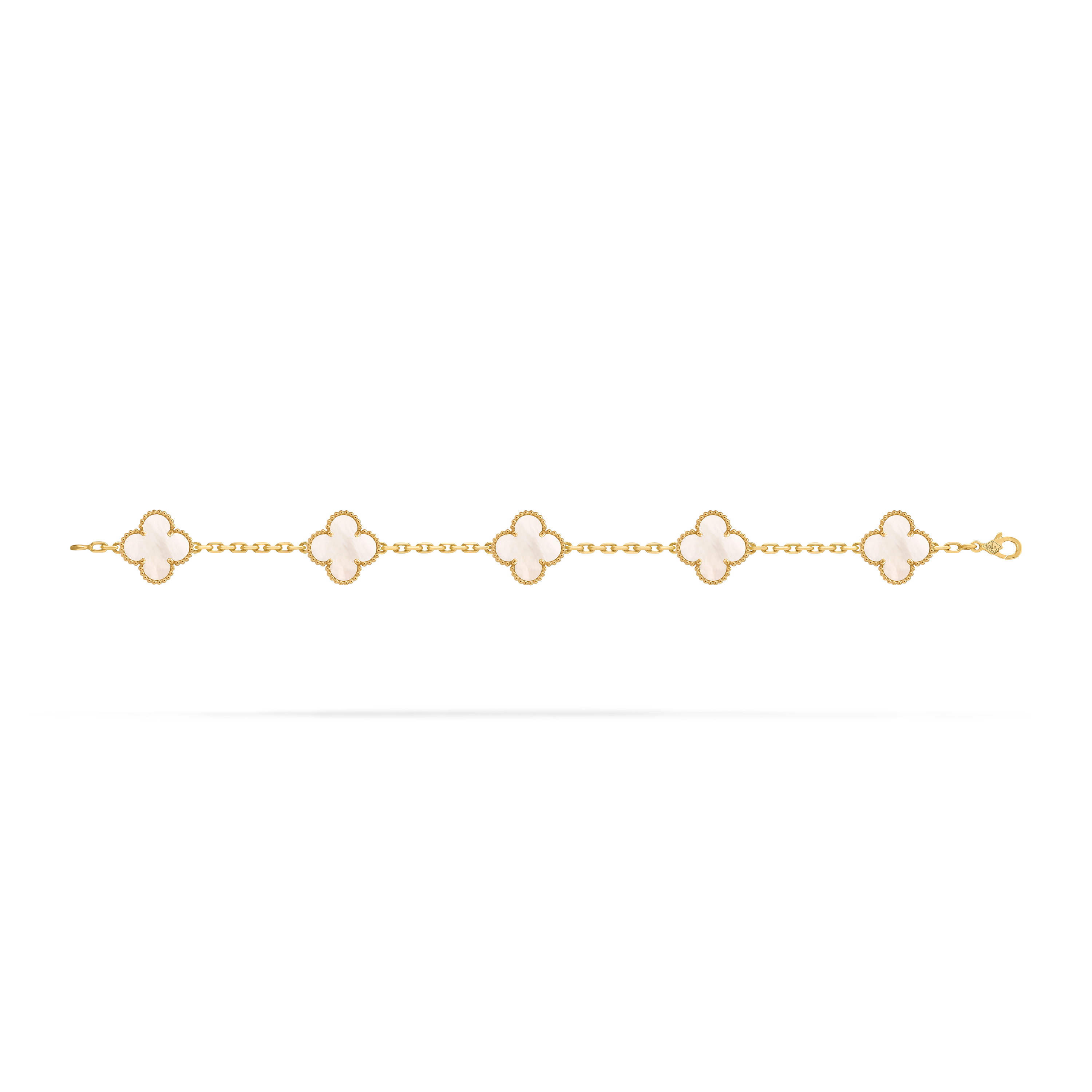 Bracelet Trèfle 5 Motifs — Nacre Blanche