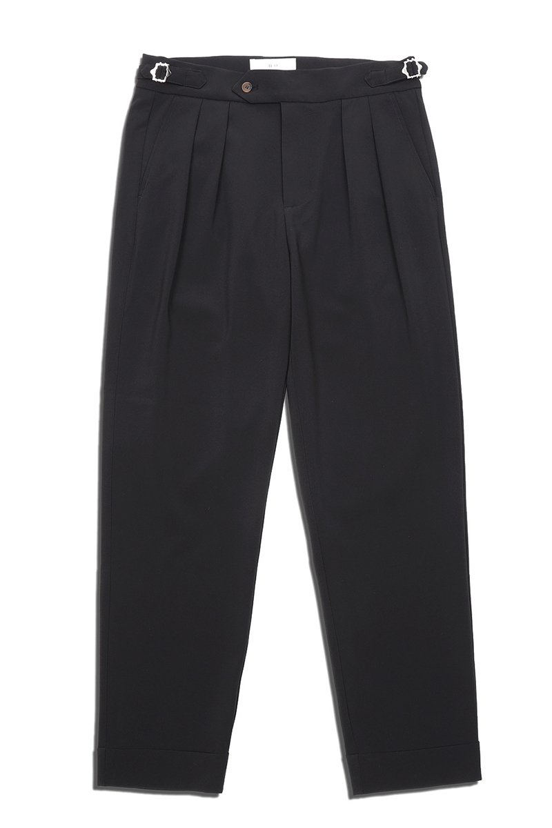 Pantalon Oxford Plissé — Noir