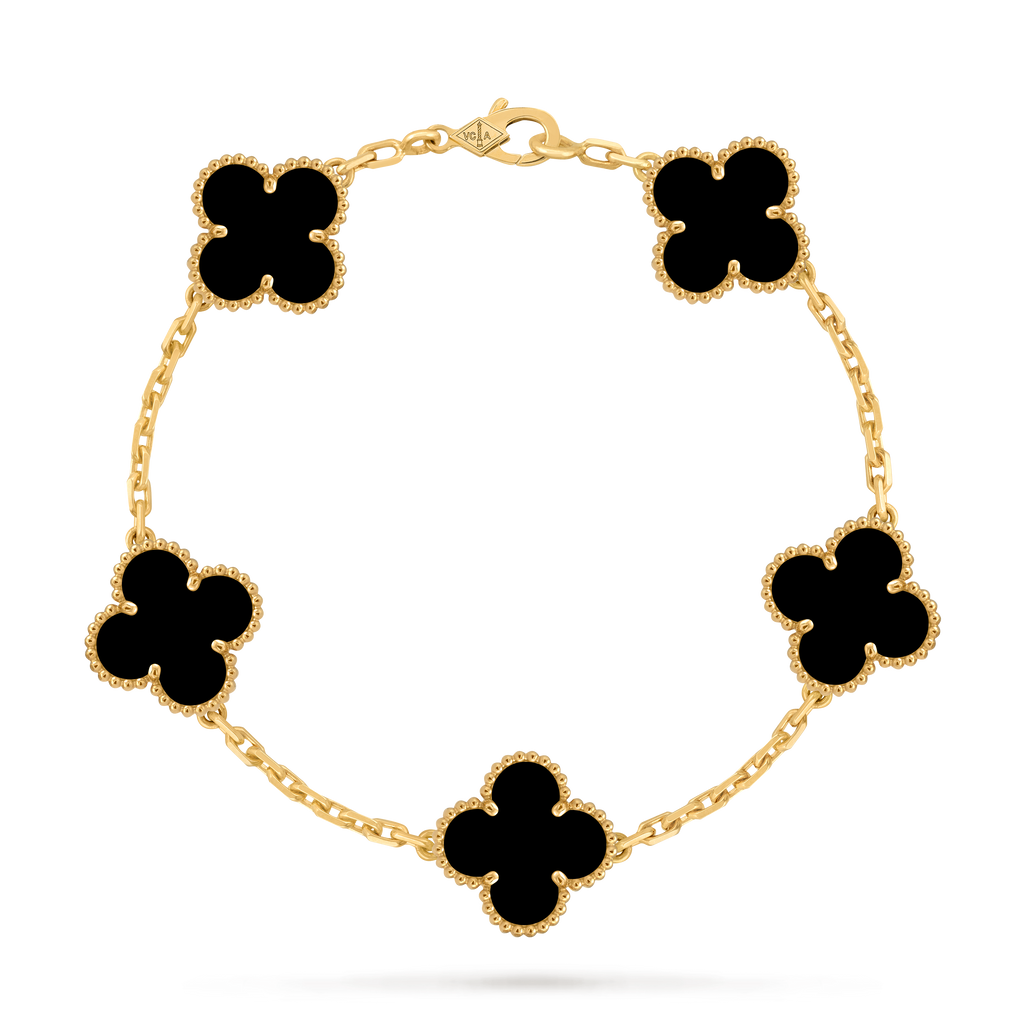 Bracelet Trèfle 5 Motifs — Œil de Tigre