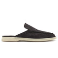 Mocassins Babouche Daim — Bleu Encre