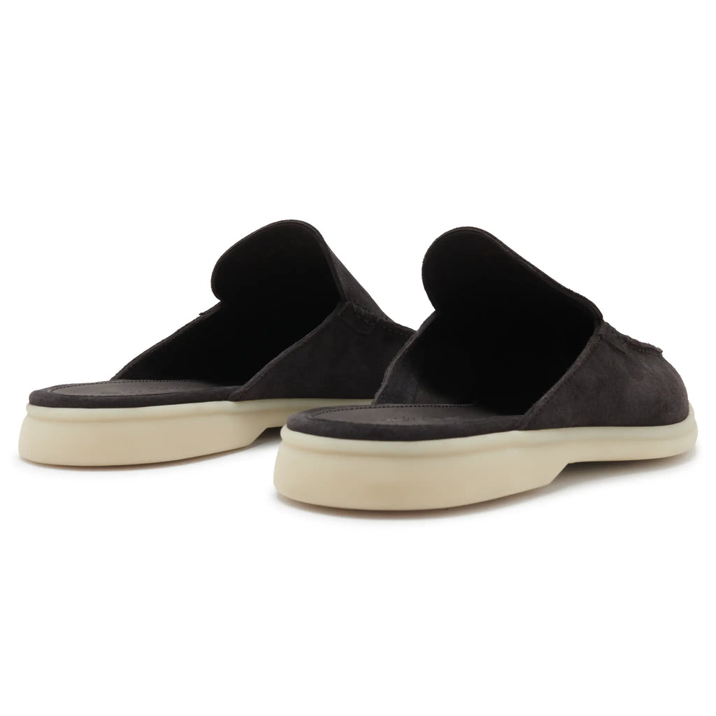 Mocassins Babouche Daim — Bleu Encre