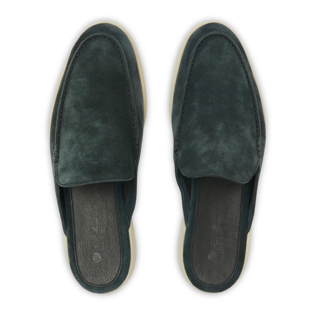 Mocassins Babouche Daim — Vert Foncé