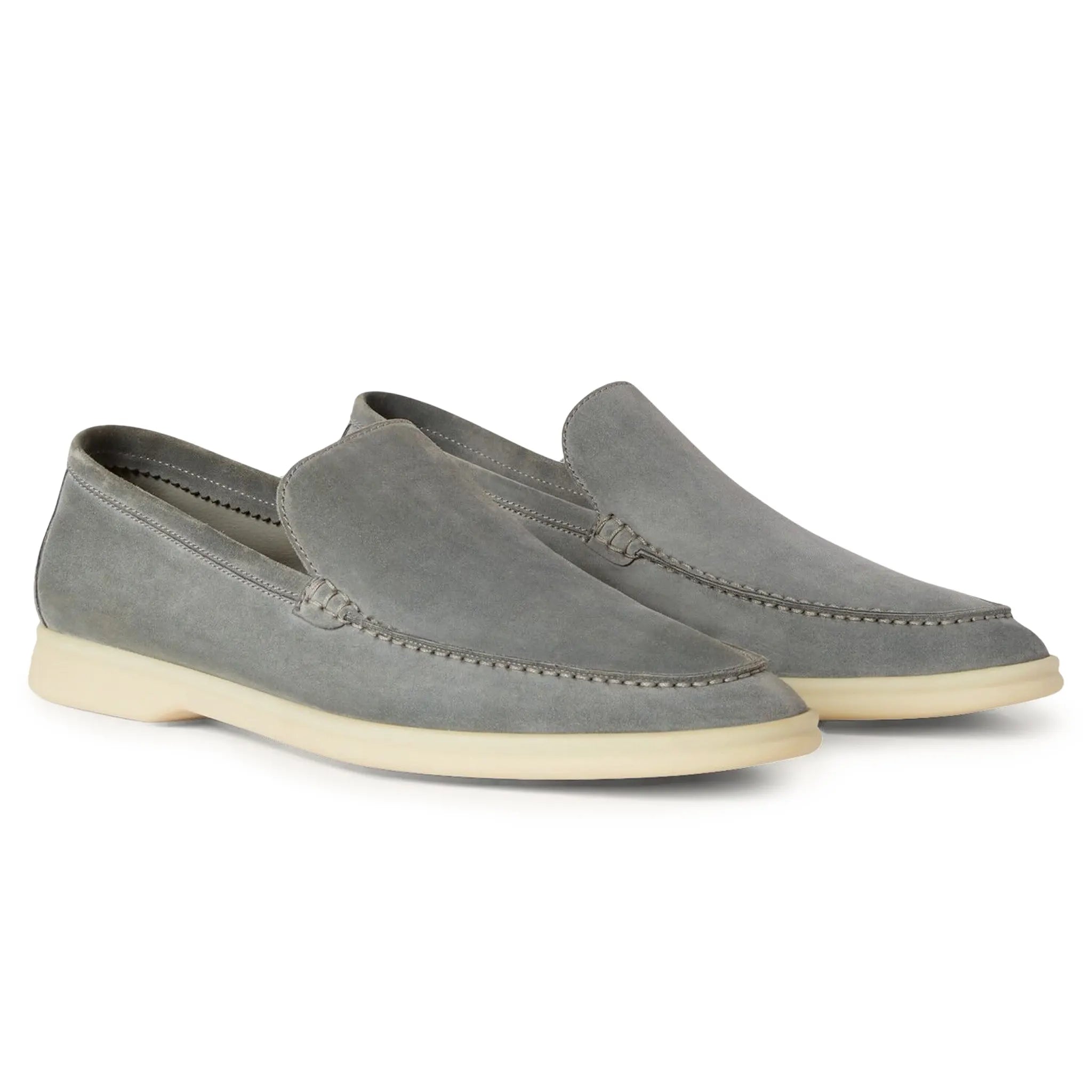 Mocassins Daim — Gris Perle