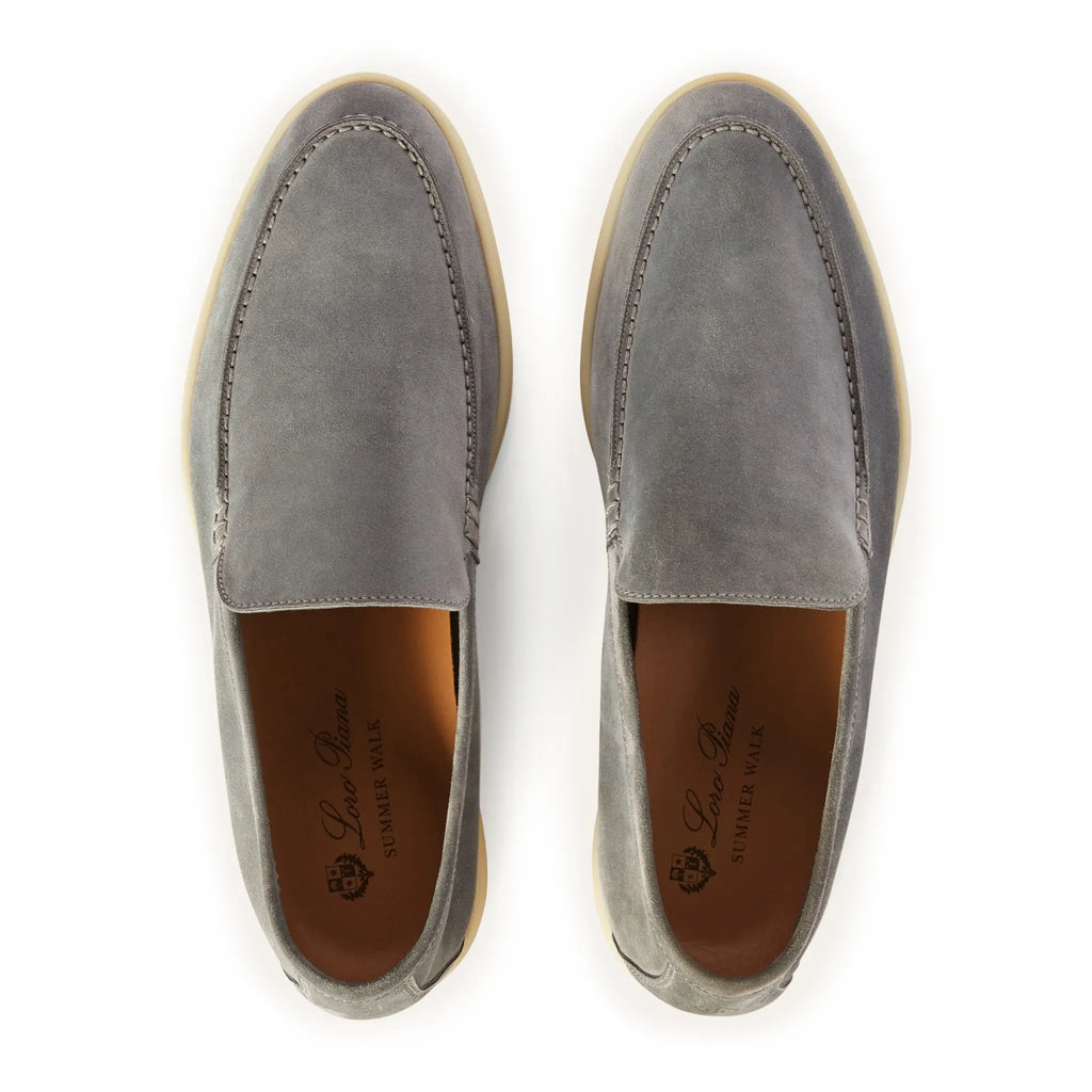 Mocassins Daim — Gris Perle