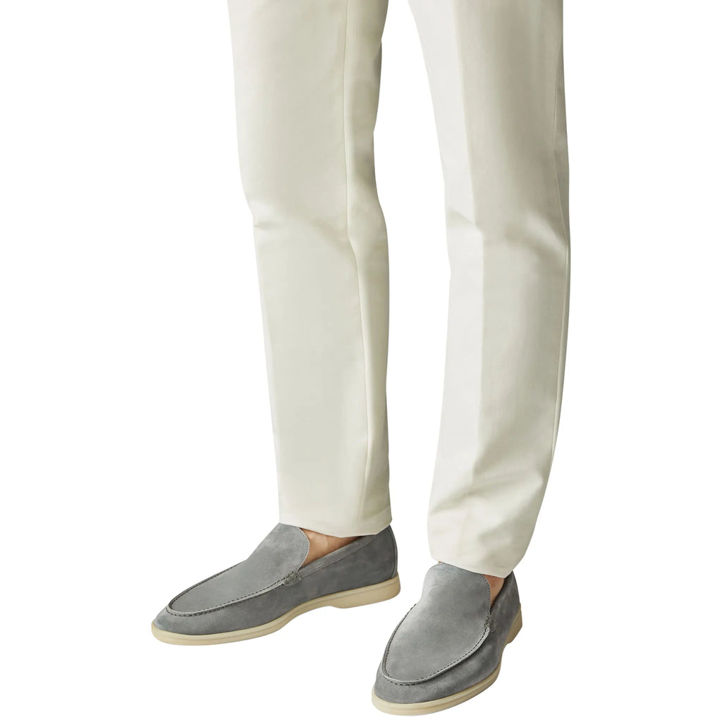 Mocassins Daim — Gris Perle