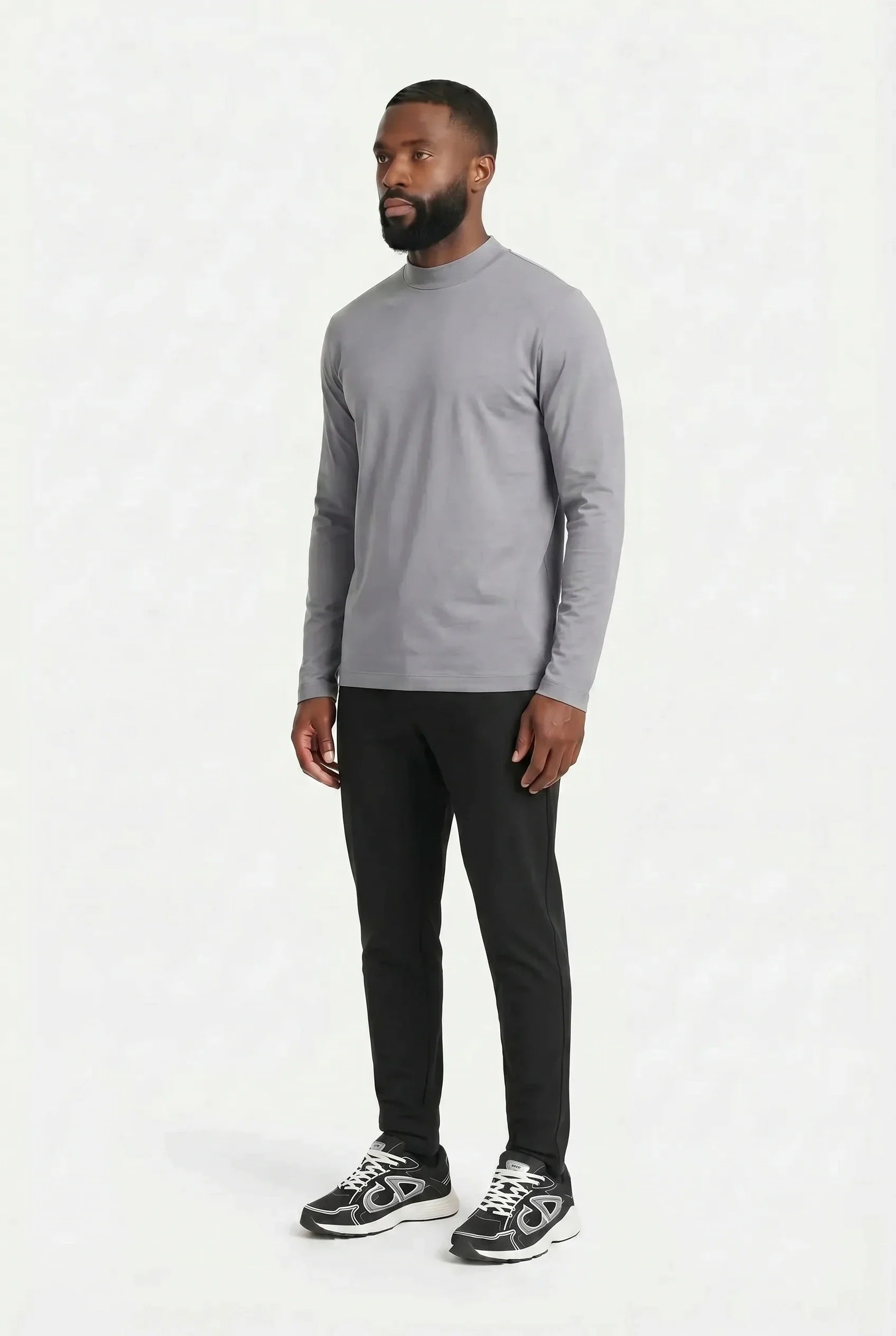 T-shirt Manches Longues Luxe — Gris Perle