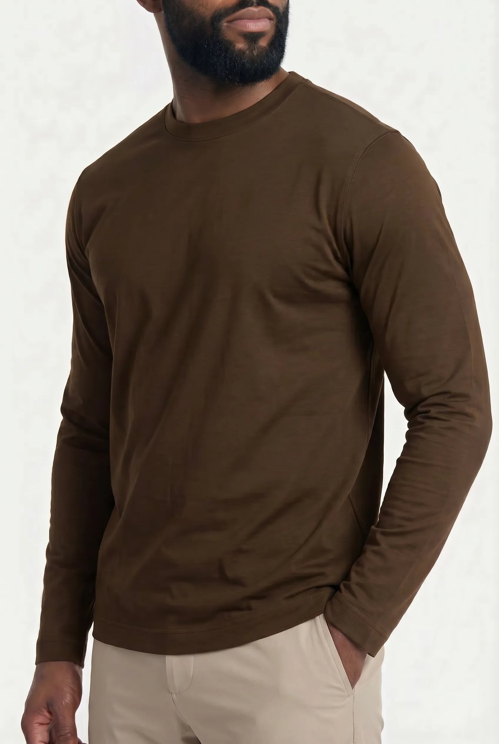 T-shirt Manches Longues Luxe — Cognac