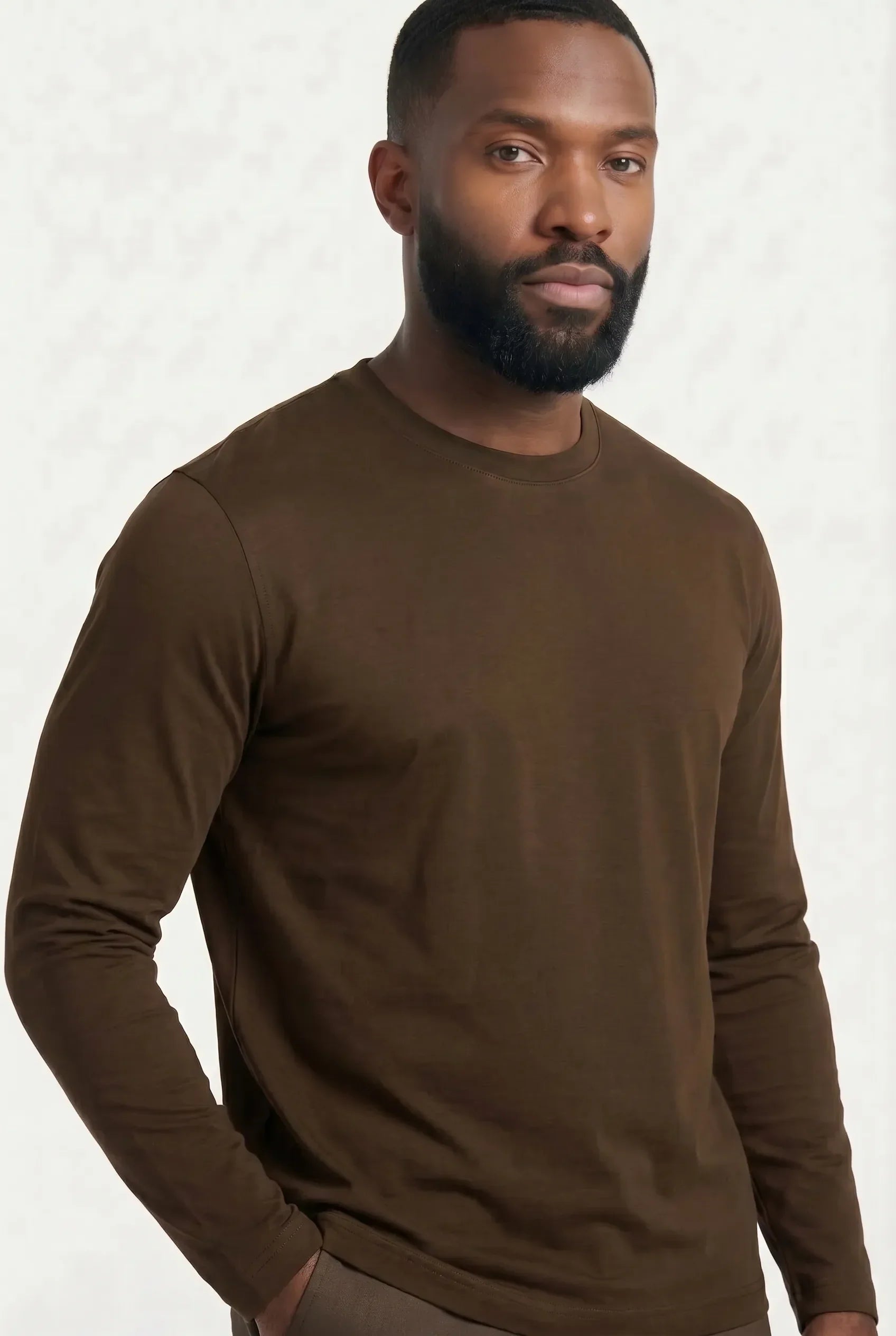 T-shirt Manches Longues Luxe — Cognac