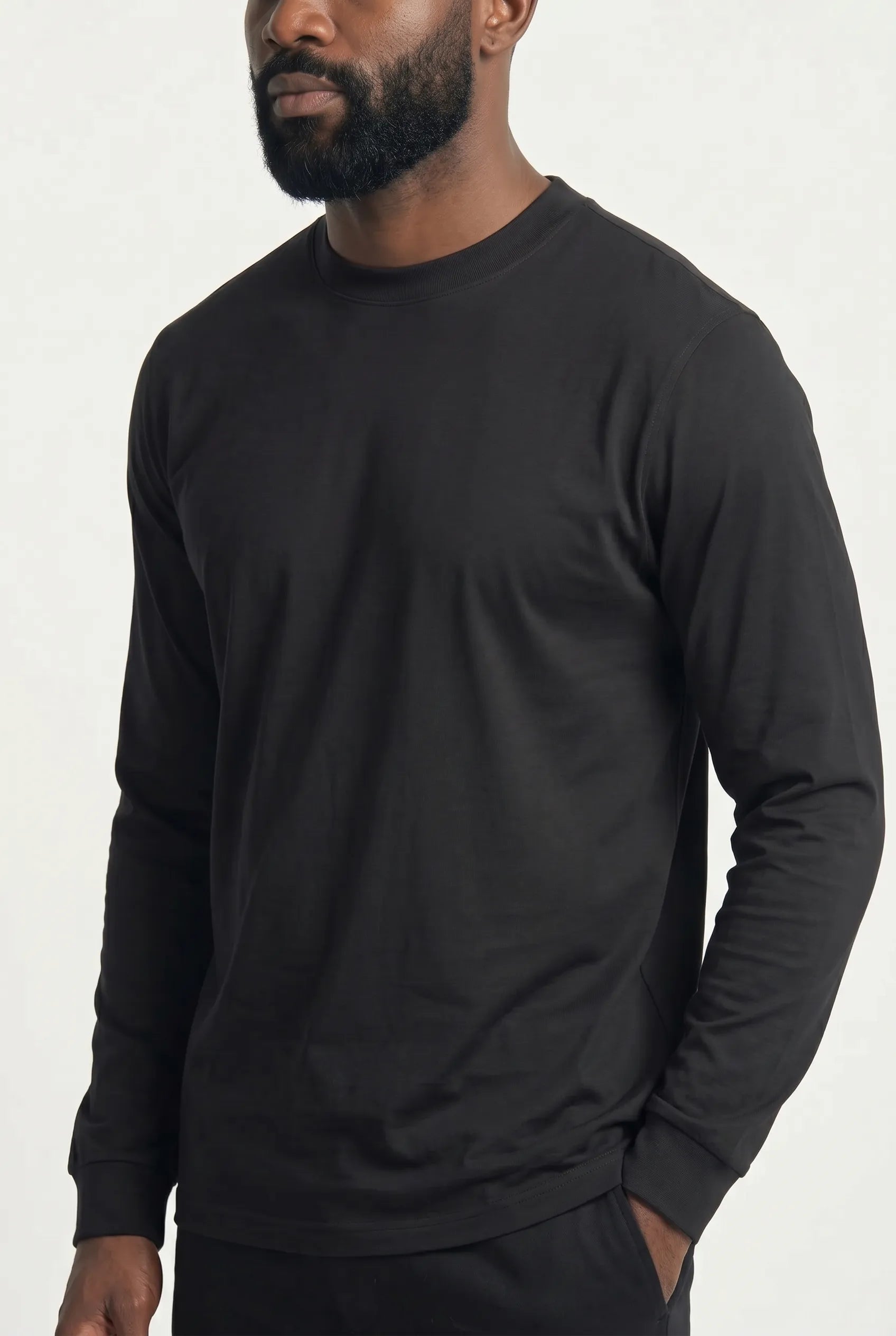 T-shirt Manches Longues Luxe — Noir