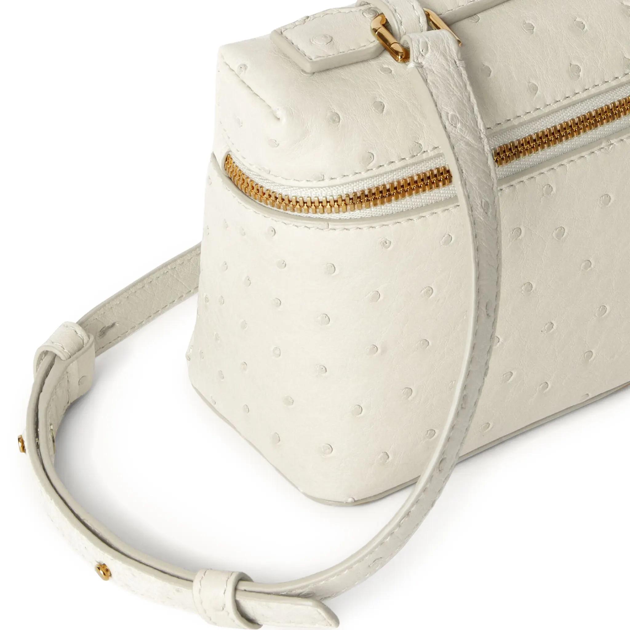 Sacoche Cuir Grainé — Blanc