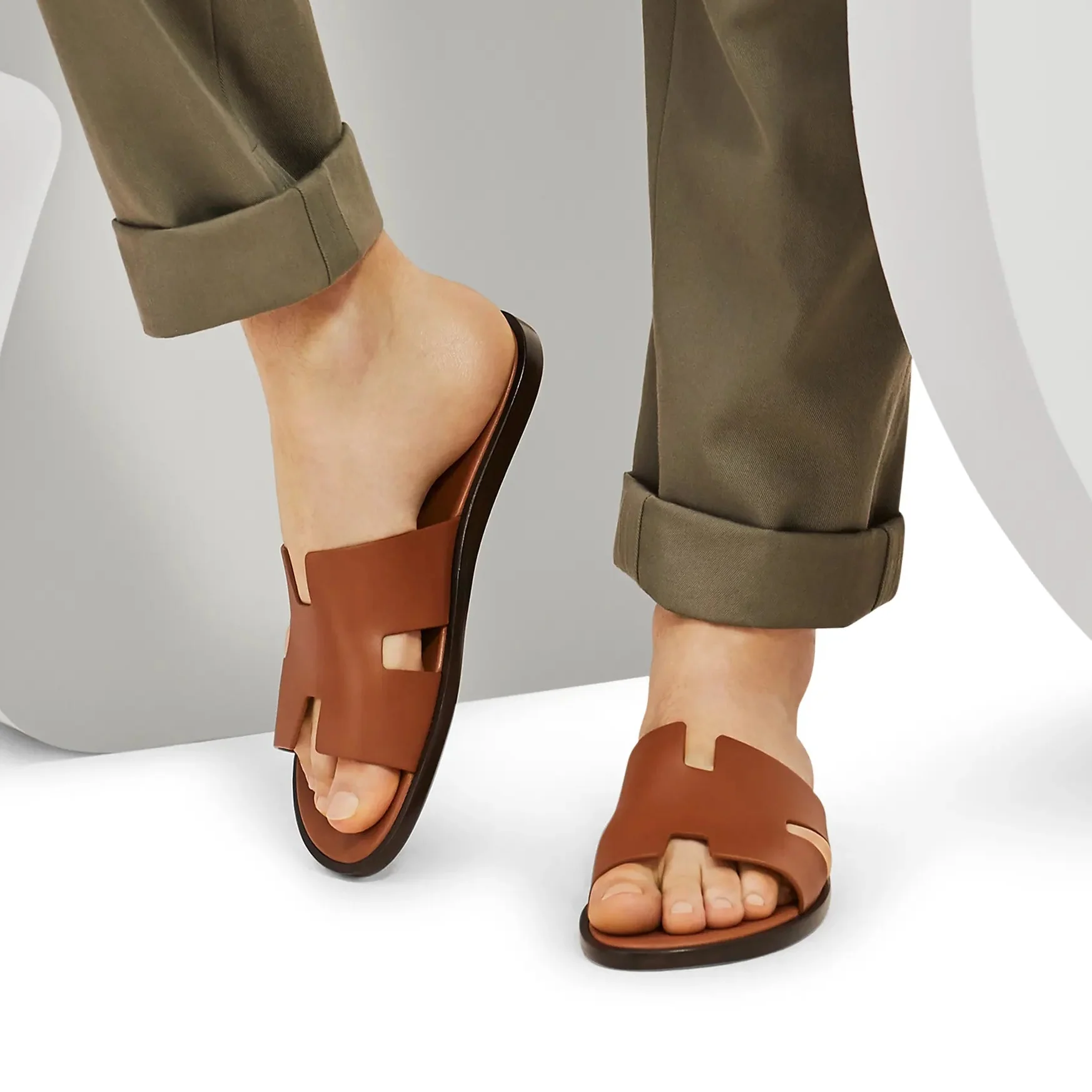 Sandales Cuir — Brun