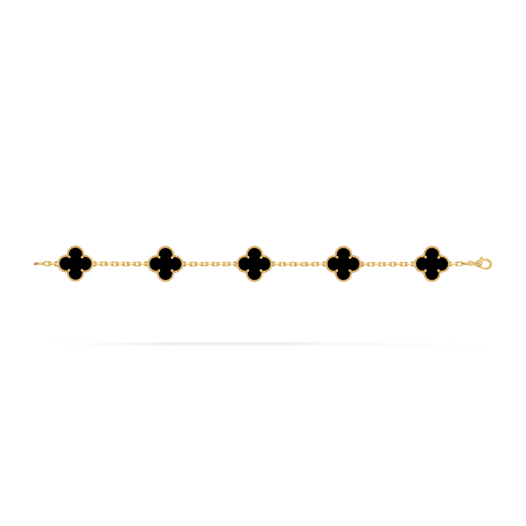 Bracelet Trèfle 5 Motifs — Œil de Tigre